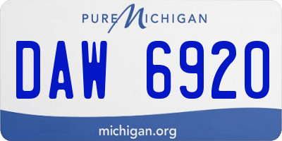 MI license plate DAW6920
