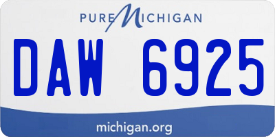 MI license plate DAW6925