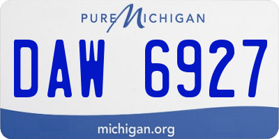 MI license plate DAW6927