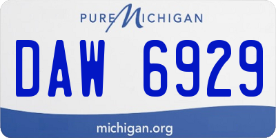 MI license plate DAW6929