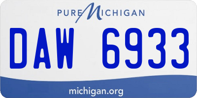 MI license plate DAW6933