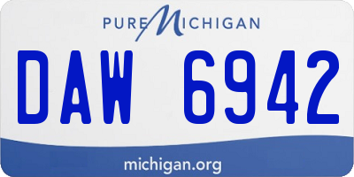 MI license plate DAW6942