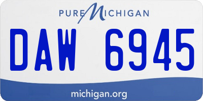 MI license plate DAW6945