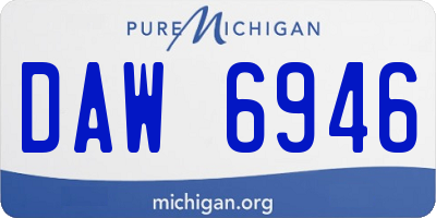 MI license plate DAW6946