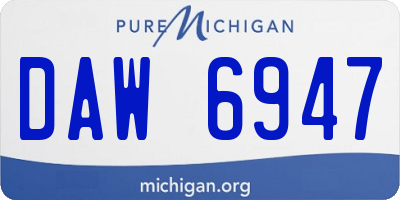 MI license plate DAW6947