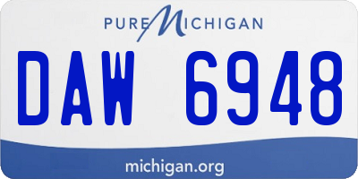 MI license plate DAW6948