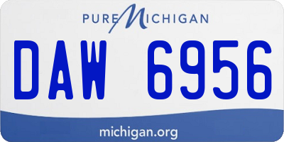 MI license plate DAW6956