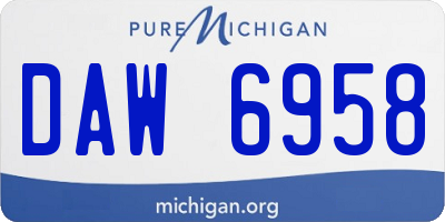MI license plate DAW6958