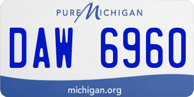 MI license plate DAW6960