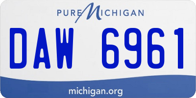 MI license plate DAW6961