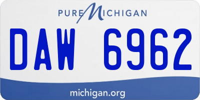 MI license plate DAW6962