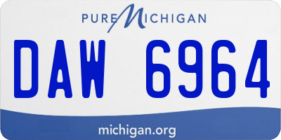 MI license plate DAW6964