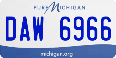 MI license plate DAW6966