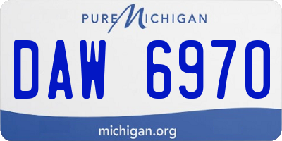 MI license plate DAW6970