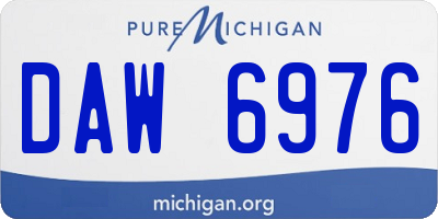 MI license plate DAW6976