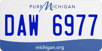 MI license plate DAW6977