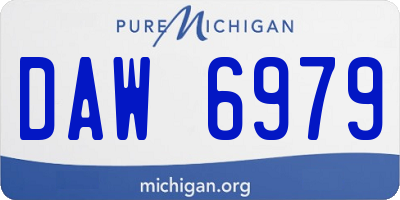 MI license plate DAW6979