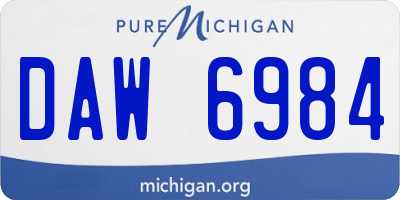 MI license plate DAW6984