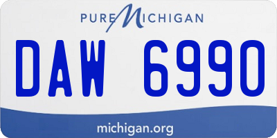 MI license plate DAW6990