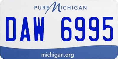 MI license plate DAW6995