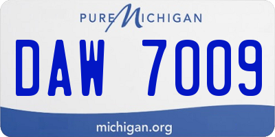 MI license plate DAW7009