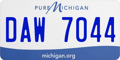 MI license plate DAW7044