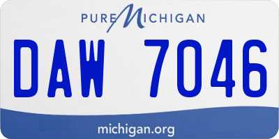 MI license plate DAW7046