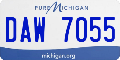 MI license plate DAW7055