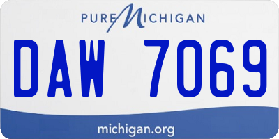 MI license plate DAW7069