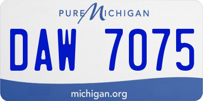 MI license plate DAW7075