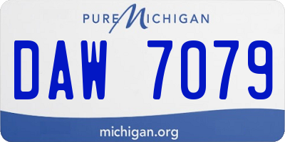 MI license plate DAW7079