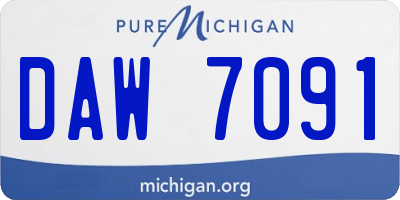 MI license plate DAW7091