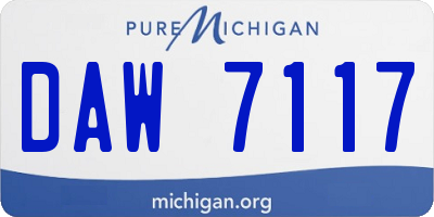 MI license plate DAW7117