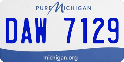 MI license plate DAW7129