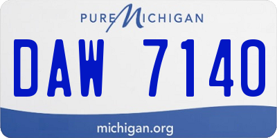 MI license plate DAW7140