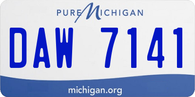 MI license plate DAW7141