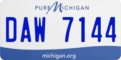 MI license plate DAW7144