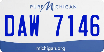 MI license plate DAW7146