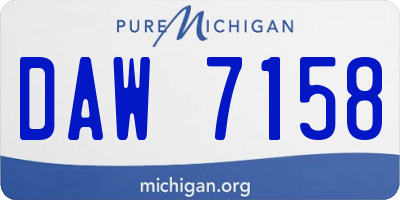 MI license plate DAW7158
