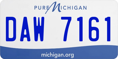 MI license plate DAW7161