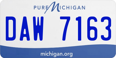 MI license plate DAW7163