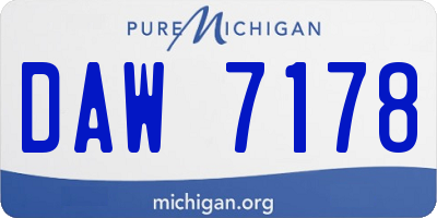 MI license plate DAW7178