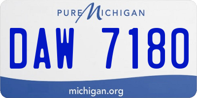 MI license plate DAW7180