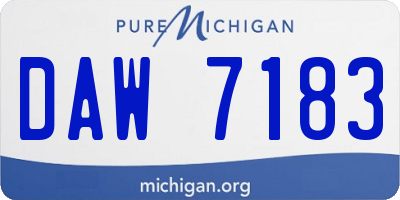 MI license plate DAW7183