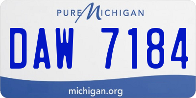 MI license plate DAW7184