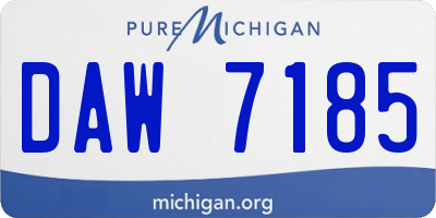 MI license plate DAW7185