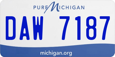 MI license plate DAW7187
