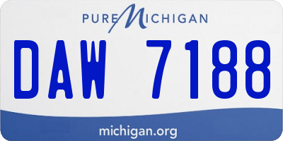MI license plate DAW7188