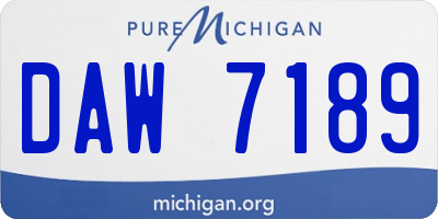 MI license plate DAW7189
