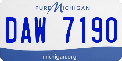 MI license plate DAW7190